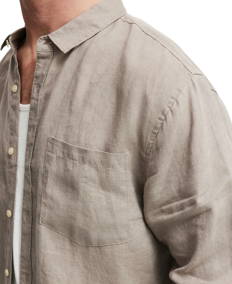 Cotton On Men's Linen Long Sleeve Shirt