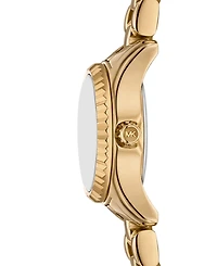 Michael Kors Women's Lexington Three-Hand Gold-Tone Stainless Steel Watch 19mm