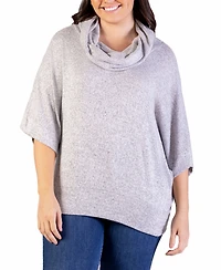 24seven Comfort Apparel Plus Cowl Neck Dolman Sleeve Top