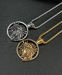 Rhona Sutton Silver Jesus Stainless Steel Pendant Necklace