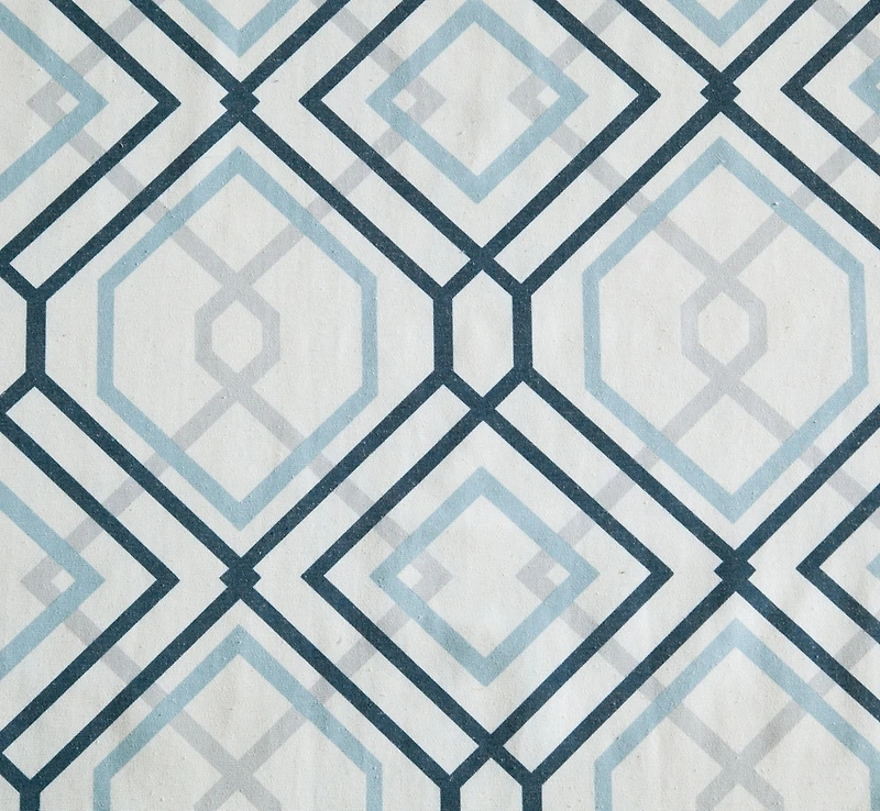 Kate Aurora Coordinating 4 Piece Geometric & Solid Curtain Set - 38 in. W x 96 L, Aqua
