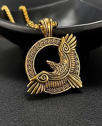 Rhona Sutton Gold Eagle Stainless Steel Pendant Necklace