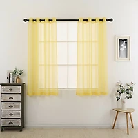Kate Aurora 2 Piece Designer Sheer Voile Grommet Top Window Curtains