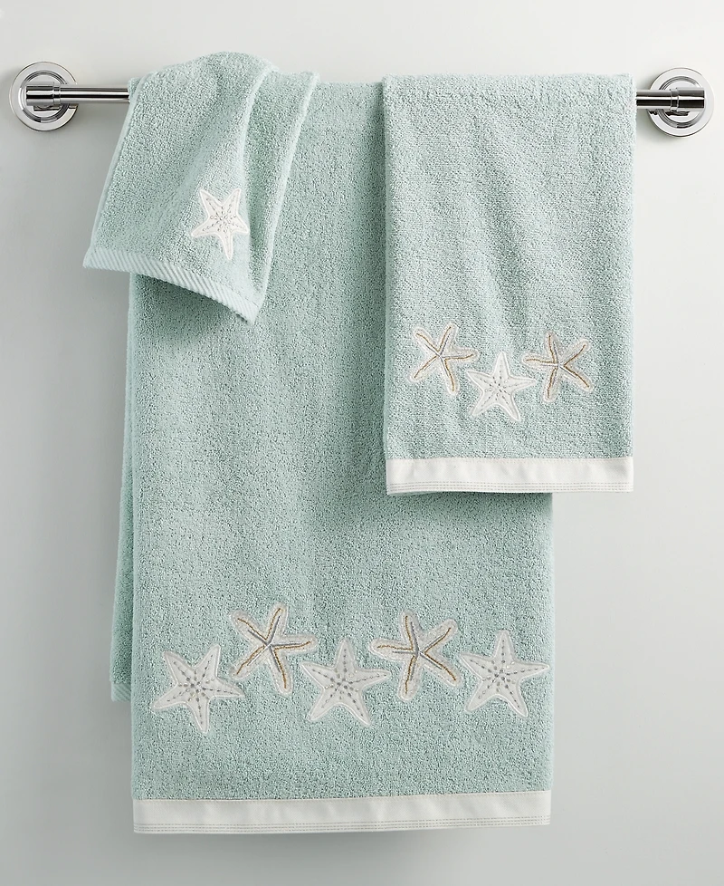 Avanti Sequin Shells Beachy Cotton Bath Towel, 27" x 50"