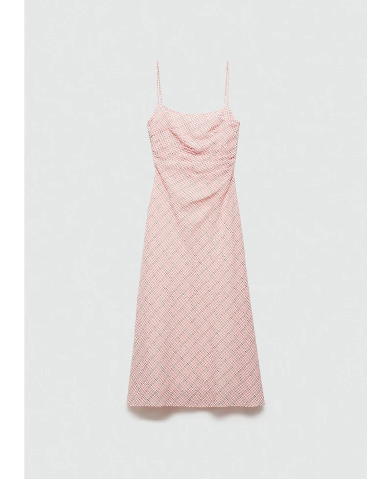 Mango Women's Check-Print Midi-Dress