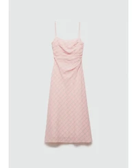Mango Women's Check-Print Midi-Dress