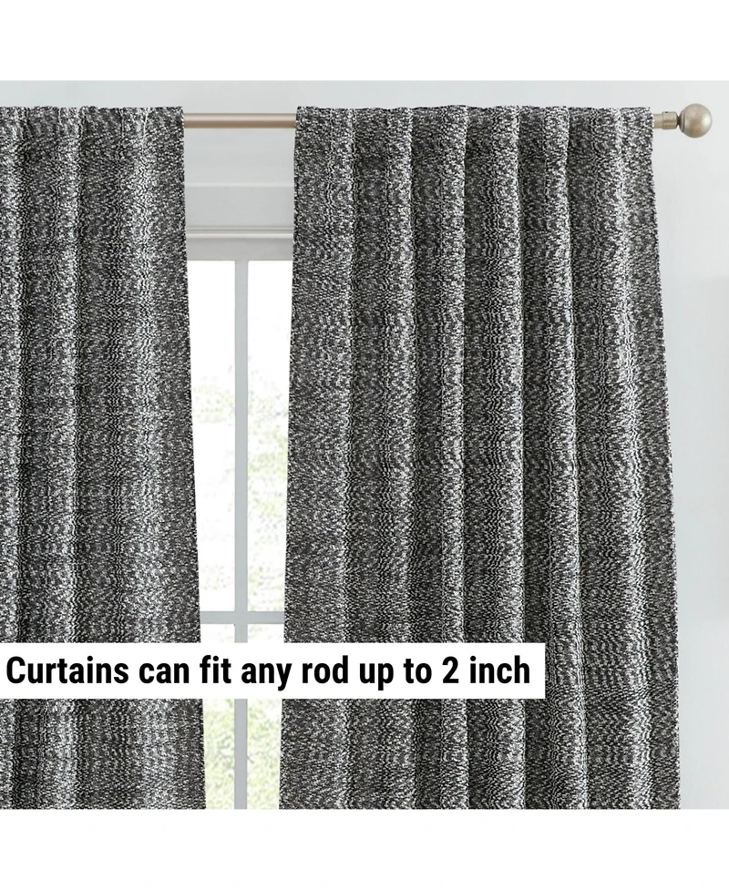 Hlc.me Easton Jacquard Slub Texture - Privacy Curtains with Back Tab Rod Pocket Lightweight Window Curtains Panels