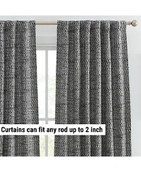 Hlc.me Easton Jacquard Slub Texture - Privacy Curtains with Back Tab Rod Pocket Lightweight Window Curtains Panels