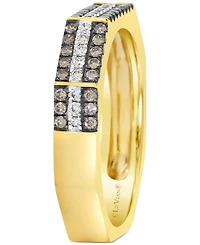 Le Vian Chocolatier Chocolate Diamond & Vanilla Diamond Three Row Ring (3/8 ct. t.w.) in 14k Gold