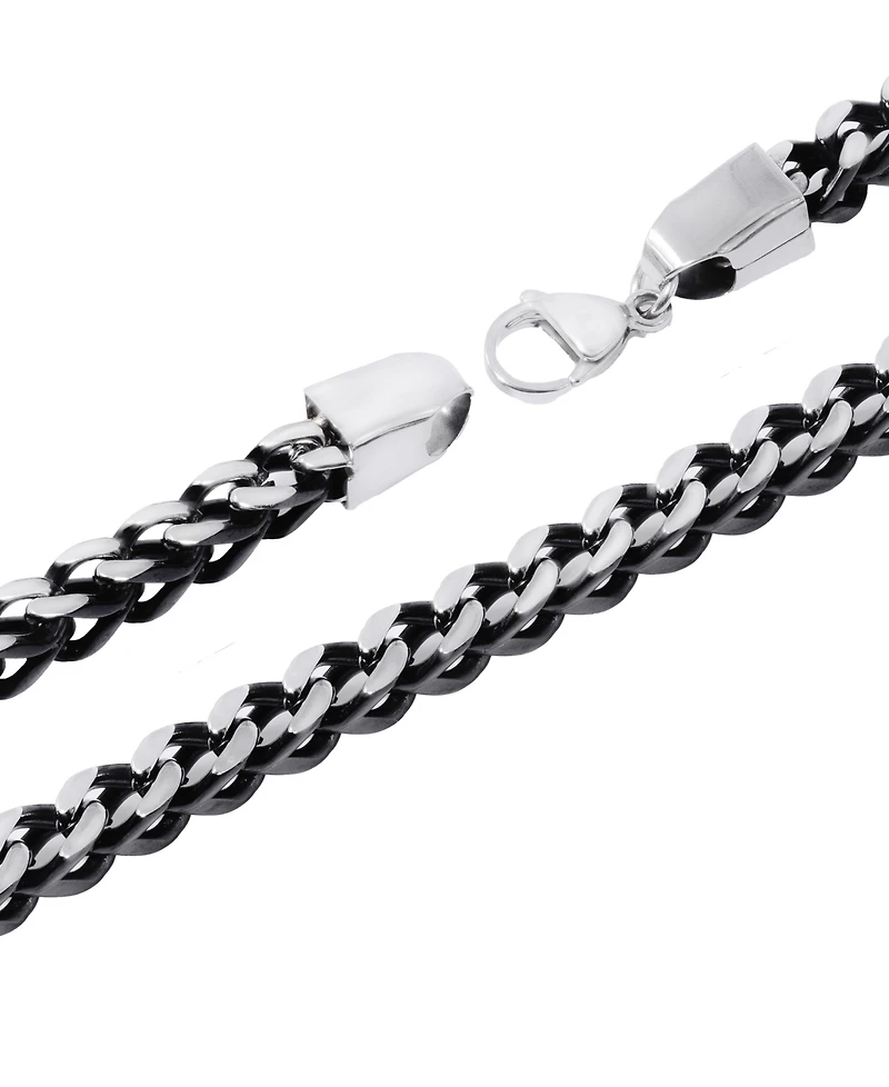 Rhona Sutton Black Silver Box Chain Stainless Steel Necklace