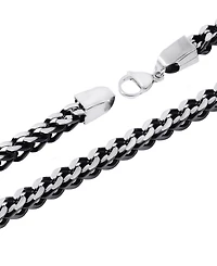 Rhona Sutton Black Silver Box Chain Stainless Steel Necklace