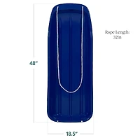 Best Choice Products 48in Kids Outdoor Plastic Sport Toboggan Winter Snow Sled Board Toy w/ Pull Rope