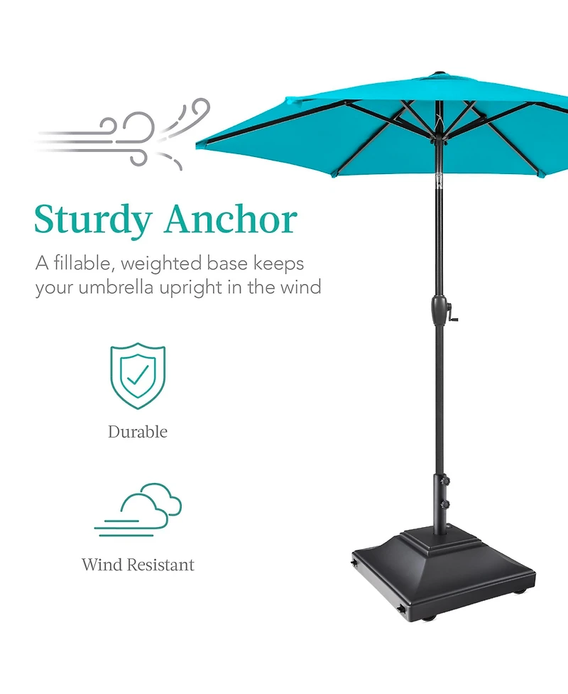 Best Choice Products Mobile Umbrella Base, Fillable Heavy-Duty Market Stand w/4 Wheels, 2 Locks, 120lb Capacity