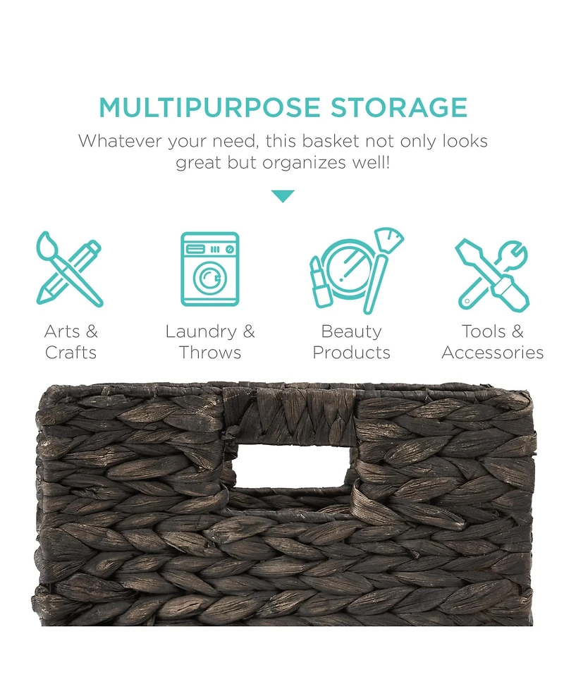 Best Choice Products 13x13in Hyacinth Storage Baskets, Set of 5 Multipurpose Collapsible Organizers