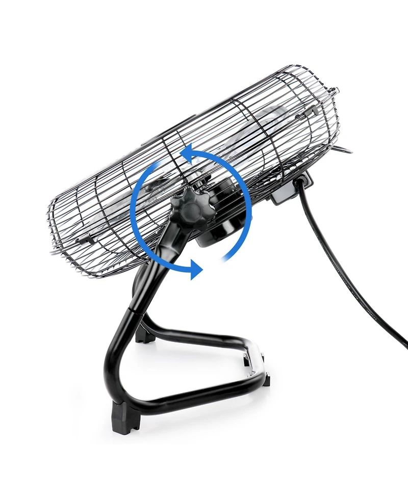 Vie Air Twin 12 Inch High Velocity All Metal Tilting 3 Speed Floor Fan