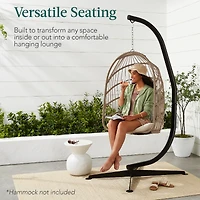 Best Choice Products Metal Hanging Hammock C-Stand for Chair/ Weather-Resistant Finish, Offset Base - Stand Only