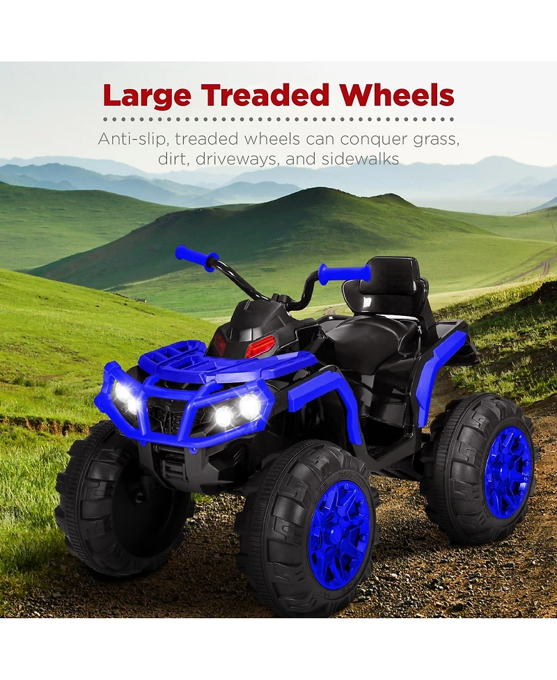 Best Choice Products 12V Kids Ride-On Atv Quad w/ Bluetooth, 3.7mph Max, Treaded Tires, Led Lights, Radio