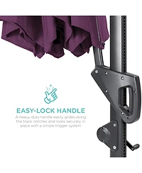 Best Choice Products 10ft 360-Degree Solar Led Lit Cantilever Patio Umbrella, Outdoor Hanging Shade