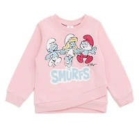 The Smurfs Toddler Girls Crossover Fleece Sweatshirt and Pants Outfit Set
