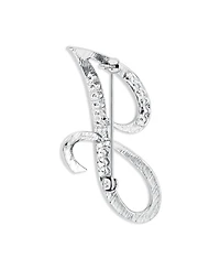 Bling Jewelry Large Statement Abc Pave Crystal Letters Alphabet Initial Scarf Lapel Pin Brooch Silver Plated