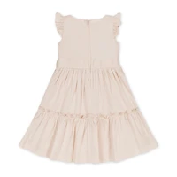 Hope & Henry Baby Girls Flutter Sleeve Tiered Sateen Party Dress