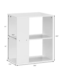Gymax 2-Tier Side Sofa End Table Bedside Nightstand Table Brown Home