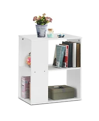 Gymax 2-Tier Side Sofa End Table Bedside Nightstand Table Brown Home