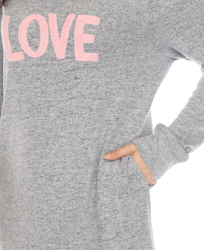 White Mark Women's Long Sleeve Sleepshirt