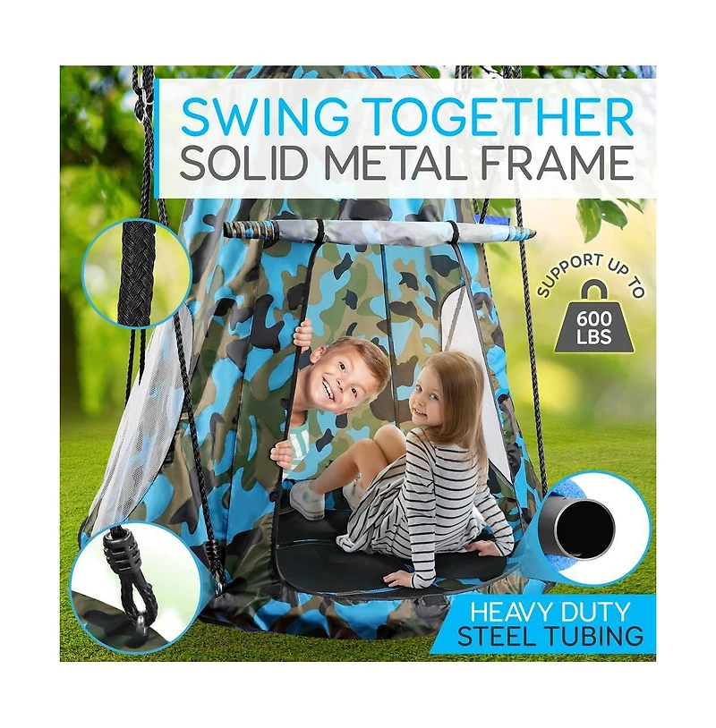 SereneLife Kids Fun Tent Rope Swing Kit - Camo