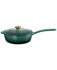 Le Creuset Holly Collection Enameled Cast Iron 2.25-Qt. Traditional Saucier with Lid
