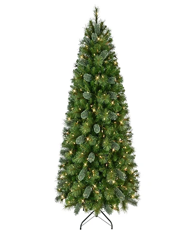 Puleo 6.5' Pre-Lit Slim Teton Pine Artificial Christmas Tree