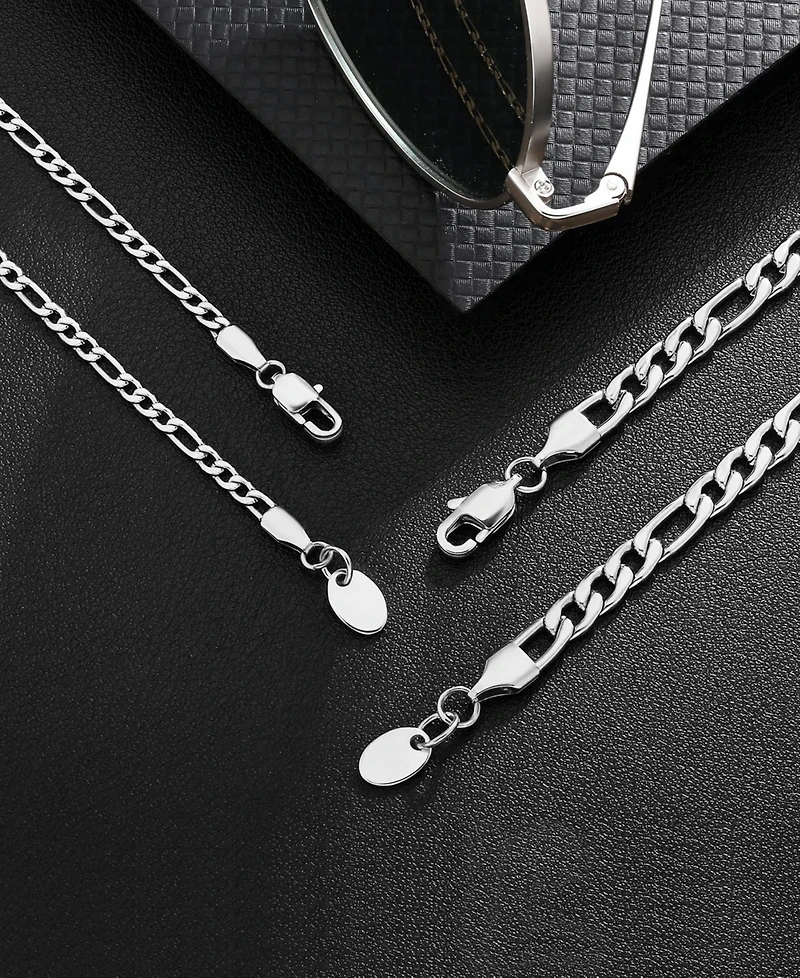 Rhona Sutton Silver Stainless Steel 5MM Figaro Chain Necklace