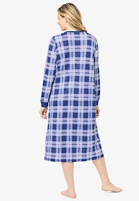 Dreams & Co. Women's Plus Thermal Henley Nightgown