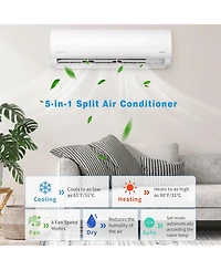Jinjunye 12000BTU Mini Split Air Conditioner Ductless Inverter Heat Pump, 208-230V 19SEER2,Min Split Ac/Heating System, Energy Saving, Cooler up to 75