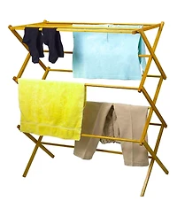 Homeitusa Bamboo Wooden Clothes Drying Rack - Oversize Hang Rack for Clothes - Laundry Rack for Clothing Drying Natural