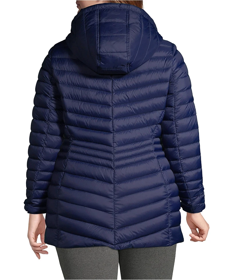 Lands' End Plus Size Ultralight Packable Long Down Jacket