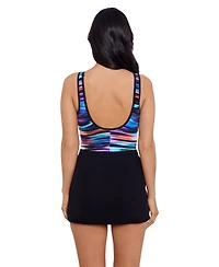 ShapeSolver Sport by Penbrooke Women's Sporty Binded Runaround One Piece Swimsuit