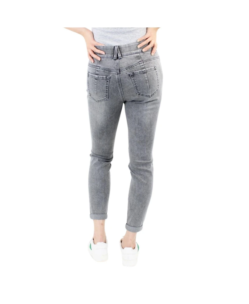 Indigo Poppy Women's Grey Tummy Control Skinny Jean