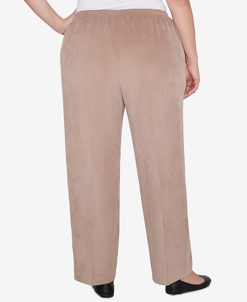 Alfred Dunner Plus Size Telluride Corduroy Elastic Waist Average Length Pleated Pants