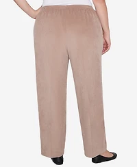 Alfred Dunner Plus Size Telluride Corduroy Elastic Waist Average Length Pleated Pants