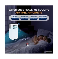 SereneLife Portable Air Conditioner, 10,000 Btu, Built-in Dehumidifier & Fan