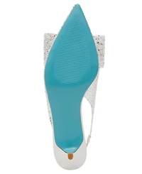 Betsey Johnson Patti Lucite Slingback Kitten Pumps