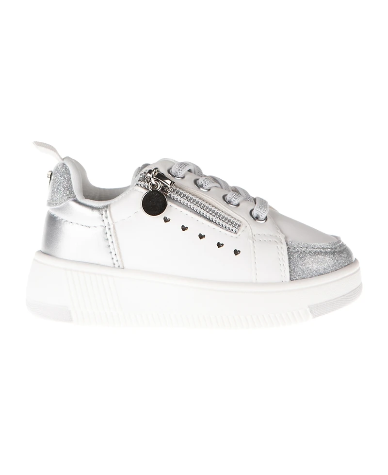 Vince Camuto Toddler Girls Decorative Zipper Heart Underlays Court Sneaker