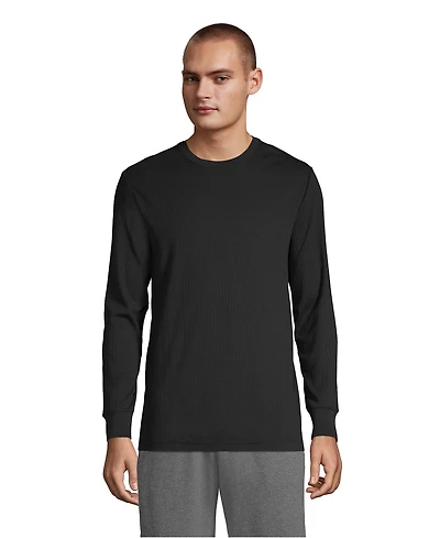Lands' End Men's Knit Rib Crewneck Pajama Shirt