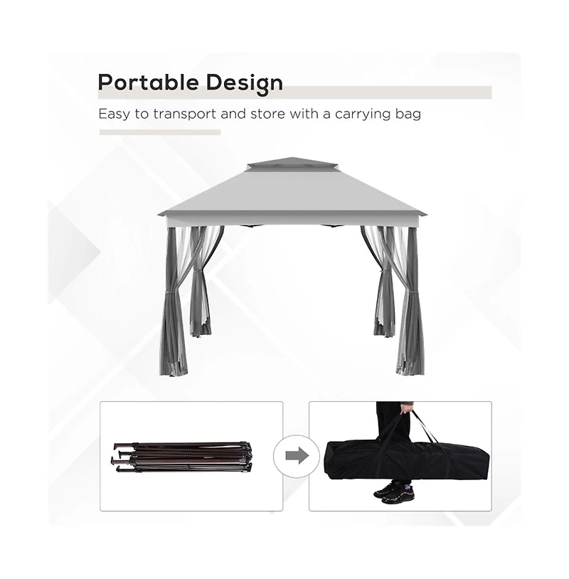 Slickblue Outdoor Pop-Up Canopy Gazebo for Easy Setup and Shade