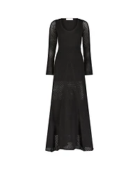 Women's Scoop Neck Long Sleeve Knit Maxi Dress