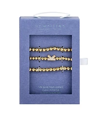 Unwritten Cubic Zirconia Bubble Initial Stretch Bracelet Set