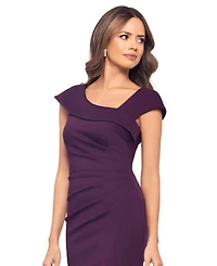Xscape Women's Asymmetric-Neck Side-Slit Gown
