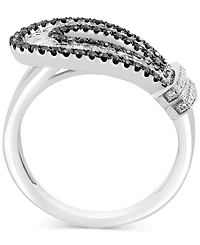 Effy Black & White Diamond Loop Statement Ring (5/8 ct. t.w.) in 14k White Gold