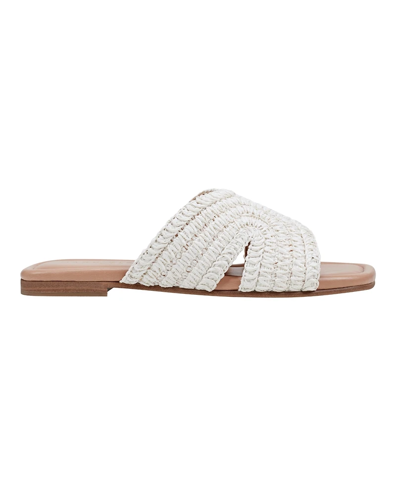 Marc Fisher Ltd Women's Narda Square Toe Flat Sandals